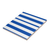 Keramikfliese Blau-Weiß gestreift quadratisch (Seite)