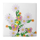 Keramikfliese Blumen, Schmetterling (Vorderseite)
