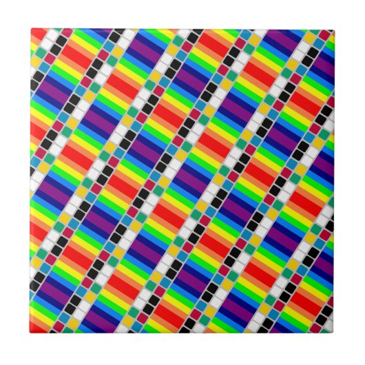 Keramikfliese Bunte Farben Quadratisch (Vorderseite)
