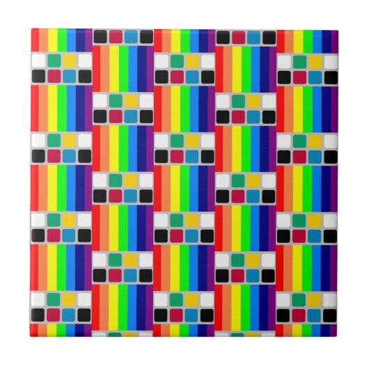 Keramikfliese Bunte Farben Quadratisch (Vorderseite)