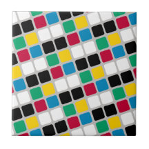 Keramikfliese Bunte Farben Quadratisch 