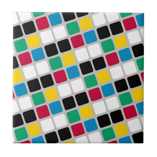 Keramikfliese Bunte Farben Quadratisch (Vorderseite)