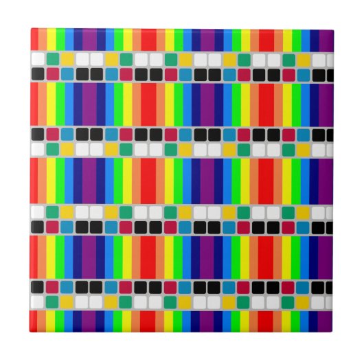 Keramikfliese Bunte Farben Quadratisch (Vorderseite)