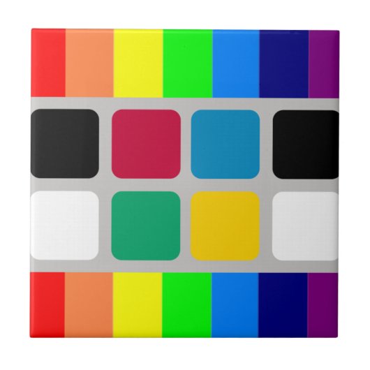 Keramikfliese Bunte Farben Quadratisch (Vorderseite)