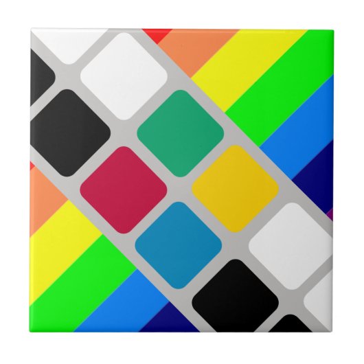 Keramikfliese Bunte Farben Streifen (Vorderseite)