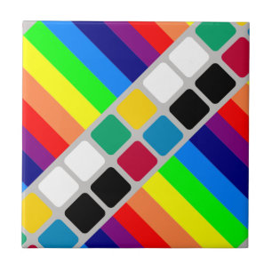 Keramikfliese Bunte Farben Streifen