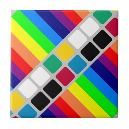 Keramikfliese Bunte Farben Streifen (Vorderseite)