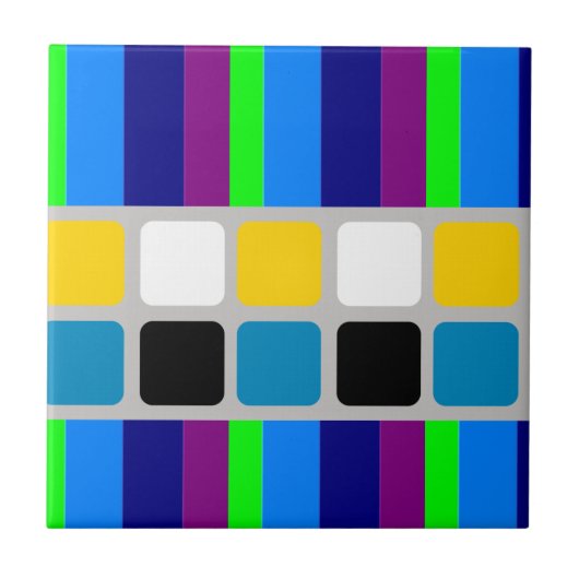 Keramikfliese Bunte Farben Streifen (Vorderseite)