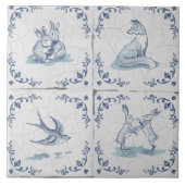 Keramikfliese Delft Untersetzer Waldtiere (Vorderseite)