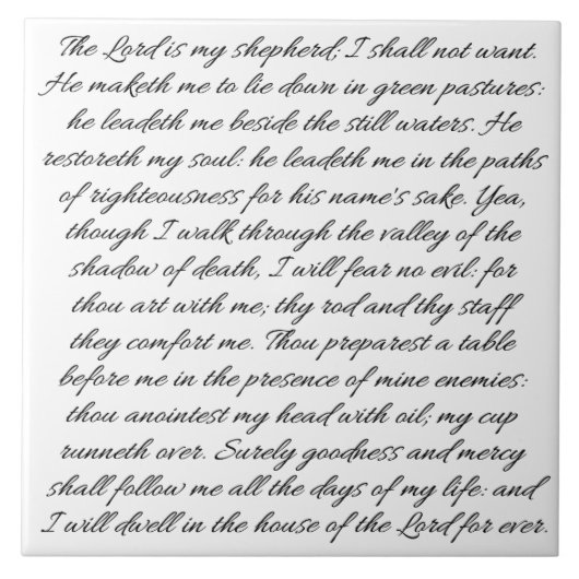 Keramikfliese der Psalme 23 (Vorderseite)