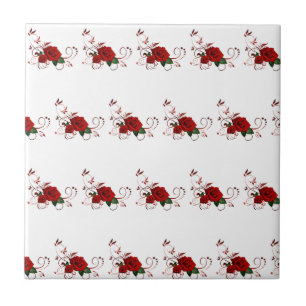 Keramikfliese Florale rote Rose