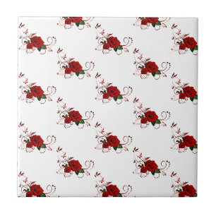 Keramikfliese Florale rote Rose
