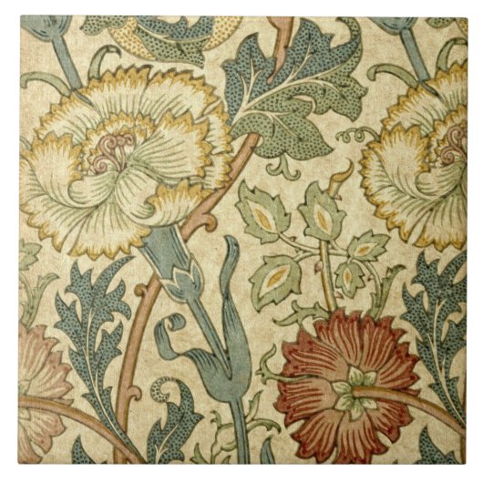 Keramikfliese - Florales Vintage-Print (Vorderseite)