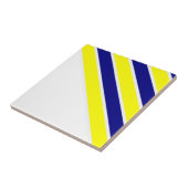 Keramikfliese Gelb & Blau Weiß gestreift Quadratis (Seite)