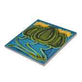 Keramikfliese - Gelbe Blumen Jugendstil (Seite)