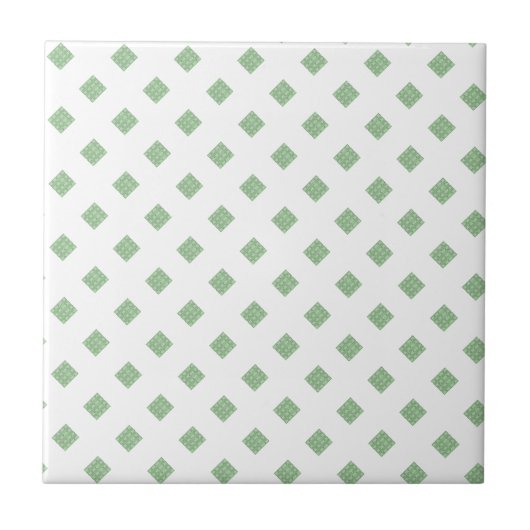 Keramikfliese Grün & Weiße Quadrate (Vorderseite)