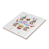 Keramikfliese Happy Birthday Monkey Cupcake (Seite)