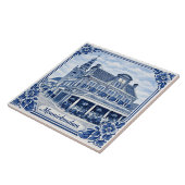 Keramikfliese im Delft-Blau-Stil aus Monnickendam (Seite)