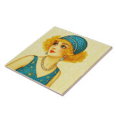 Keramikfliese im Stil von Nell Brinkley: Flapper m (Seite)
