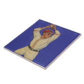 Keramikfliese im Vintage-Baseball-Design (Seite)