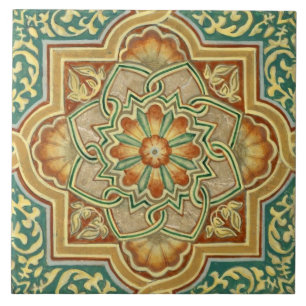 Keramikfliese - Italienisch Grün Beige Brandorange