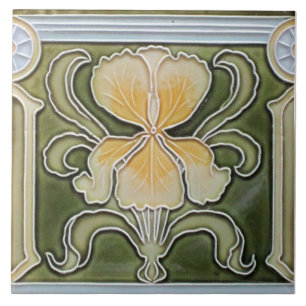 Keramikfliese - Jugendstil-Iris-Randfliese
