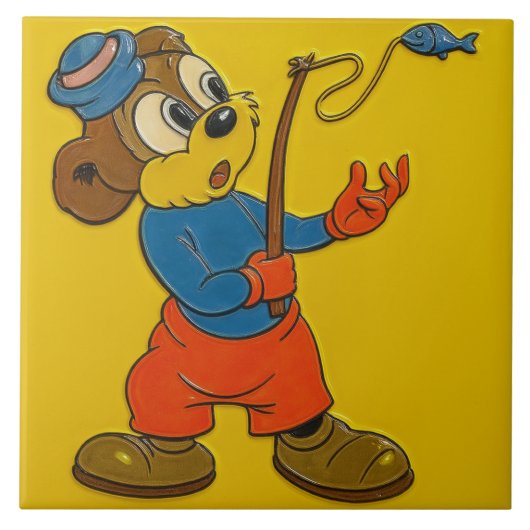 Keramikfliese Kinder-Angel-Bär (Vorderseite)