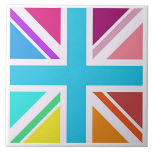 Keramikfliese - Mehrfarbige Union Jack-Flagge