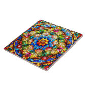 Keramikfliese mit Blumendesign (Seite)