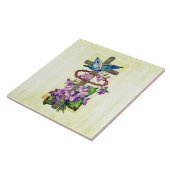 Keramikfliese mit Blumenkreuz (Seite)