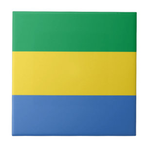 Keramikfliese mit Flagge Gabuns