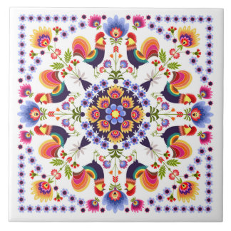 Keramikfliese mit polnischen Mustervölkern