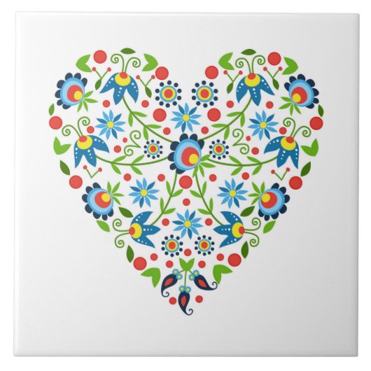 Keramikfliese mit polnischen Mustervölkern (Vorderseite)