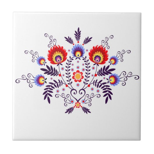 Keramikfliese mit polnischen Mustervölkern (Vorderseite)