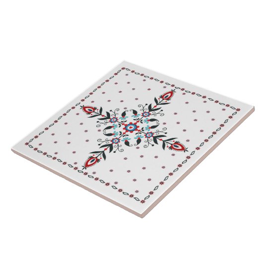 Keramikfliese mit polnischen Mustervölkern (Seite)