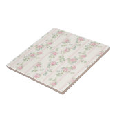 Keramikfliese mit rosa Rosenblütenmuster (Seite)