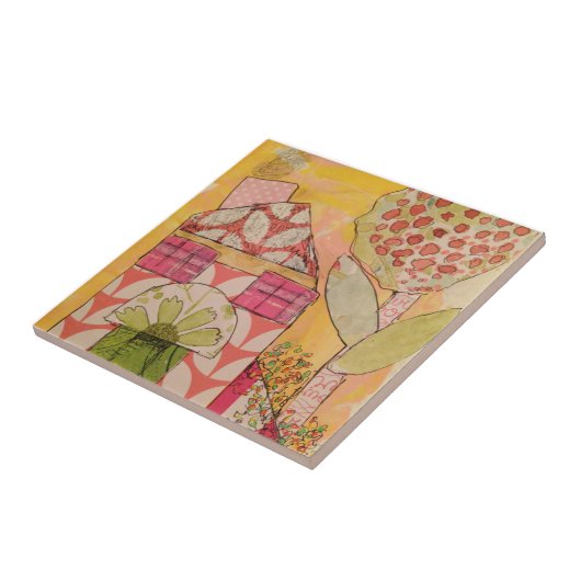 Keramikfliese - Mixed-Media-Haus (Seite)