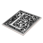 Keramikfliese - Monogramm Alphabet E Schwarz Weiß (Seite)