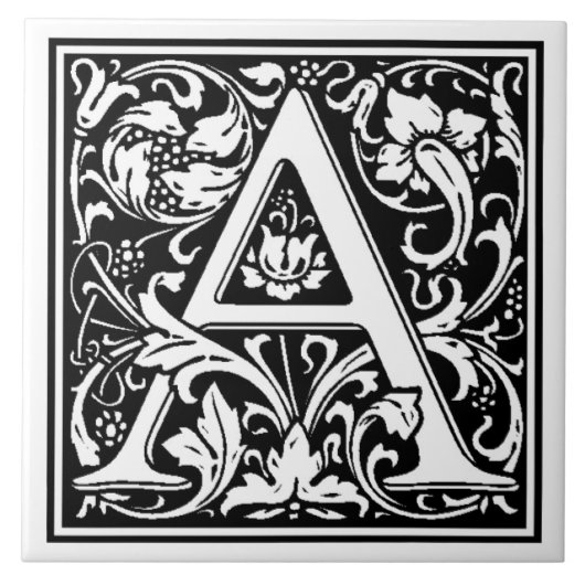 Keramikfliese - Monogrammbuchstabe A (Vorderseite)