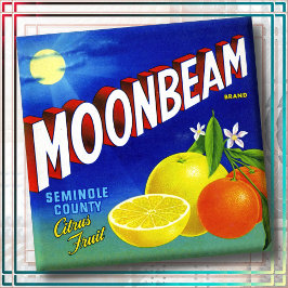 KERAMIKFLIESE - "Moonbeam Produce" - Kistenetikett