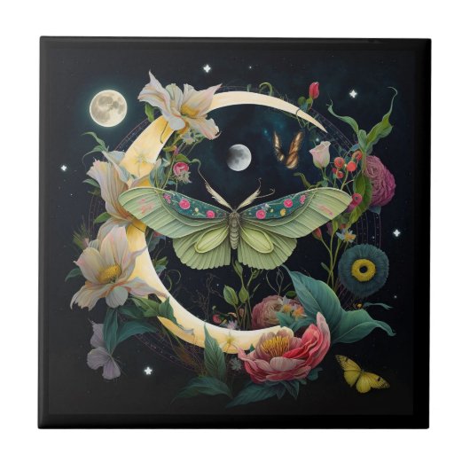 Keramikfliese - Nachtschmetterling (Vorderseite)