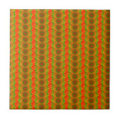 Keramikfliese Orange Grün Rund (Vorderseite)