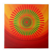 Keramikfliese Orange Grün Rund (Vorderseite)
