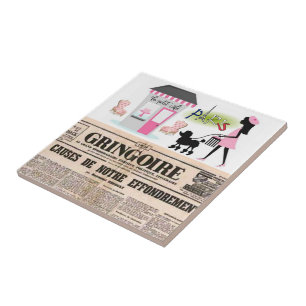 Keramikfliese Paris Frankreich Zeitung