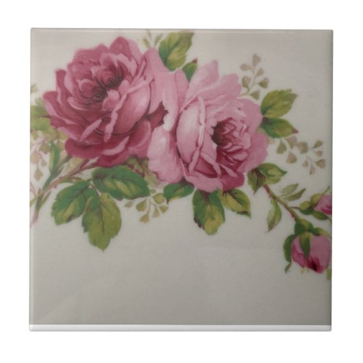 Keramikfliese Pink Rose Eleganz (Vorderseite)