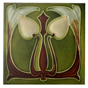 Keramikfliese - Reproduktion Art Nouveau Tulpen