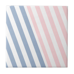Keramikfliese Rosa & Blau gestreift