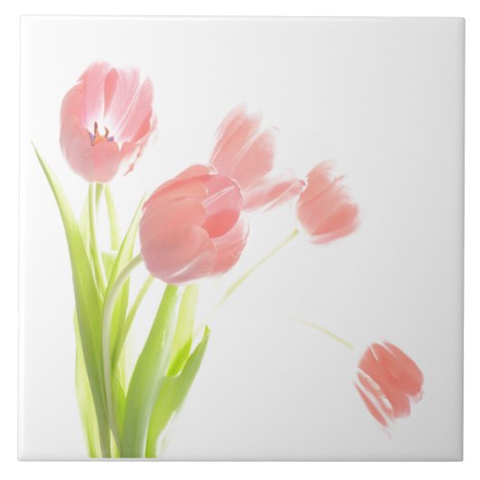 Keramikfliese Rosa-Tulpe-Blume Retr trivet oder (Vorderseite)