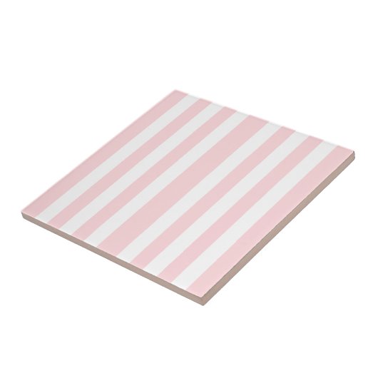 Keramikfliese Rosa & Weiße Streifen (Seite)