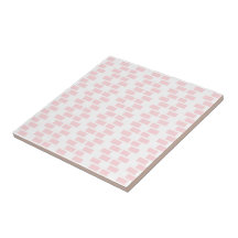 Keramikfliese Rosa & Weiße Streifen Quadratisch